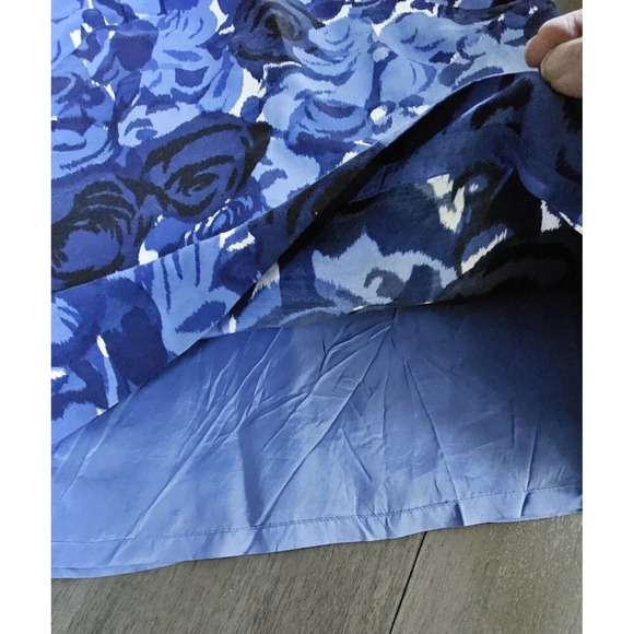 Anne Taylor Size 6 Blue Floral Lined Strapless Dress Mini - Picture 7 of 10